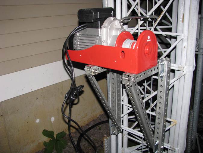 winch tower electric radio mounts hoist shield weather without vhf